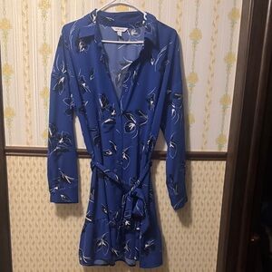 Blue and White Patterned Dress